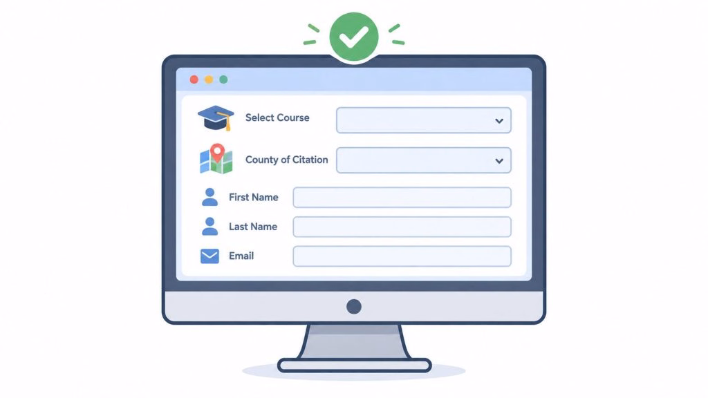 Screenshot from https://example.com/screenshots/florida-online-traffic-school-registration-form.png