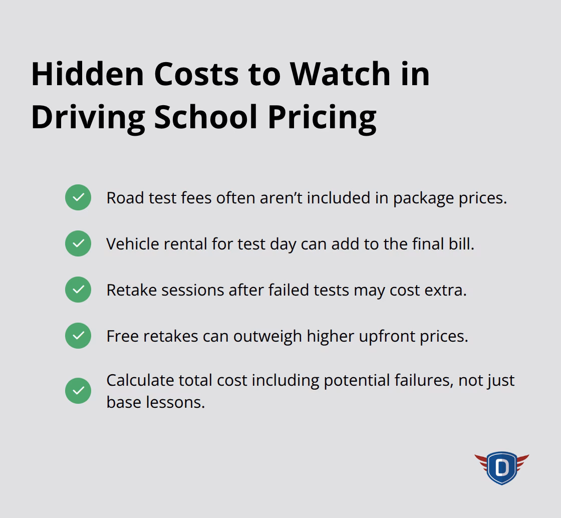 Checklist of common hidden fees and budgeting tips for driving schools