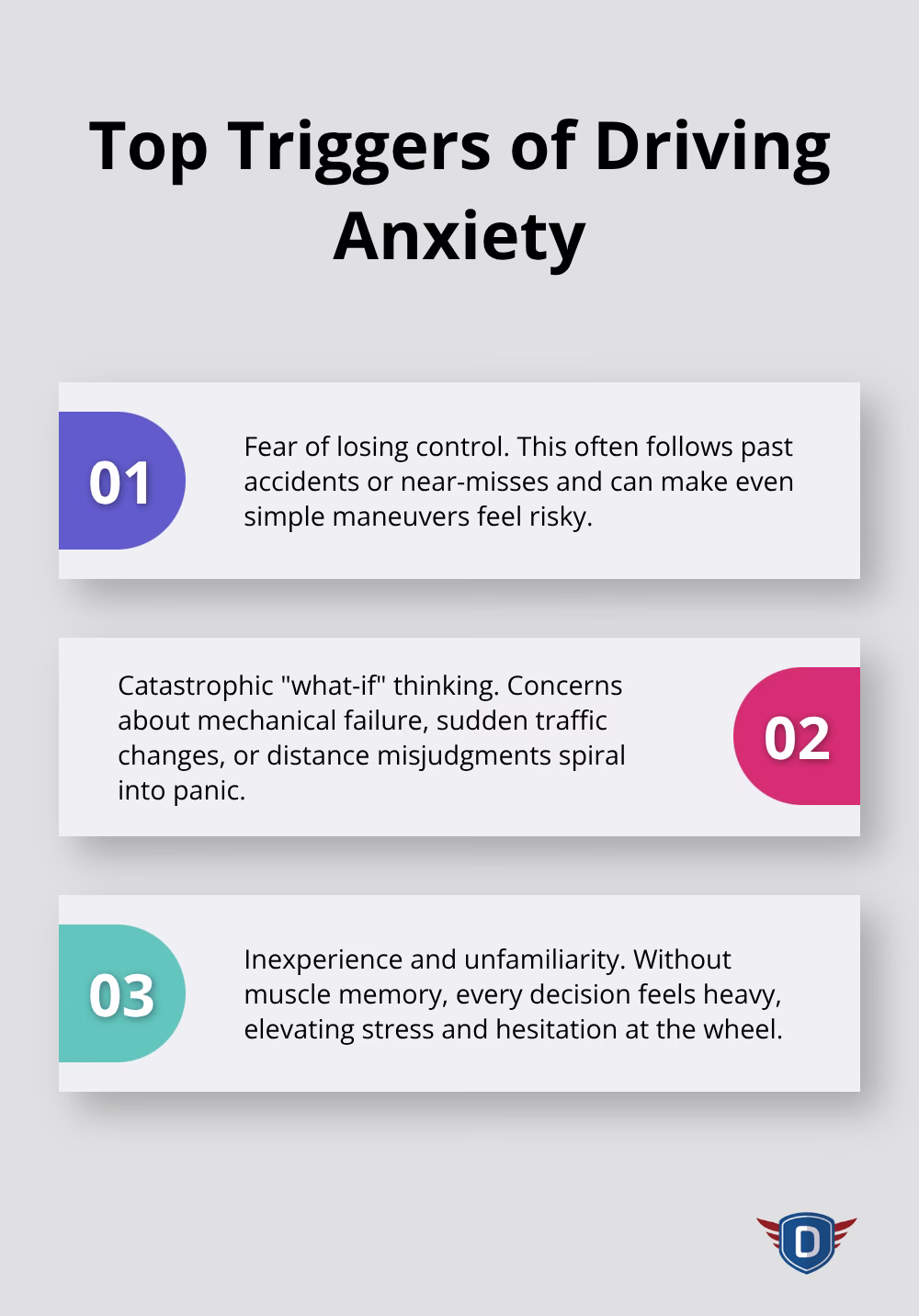 Three core triggers that commonly spark driving anxiety in new U.S. learners