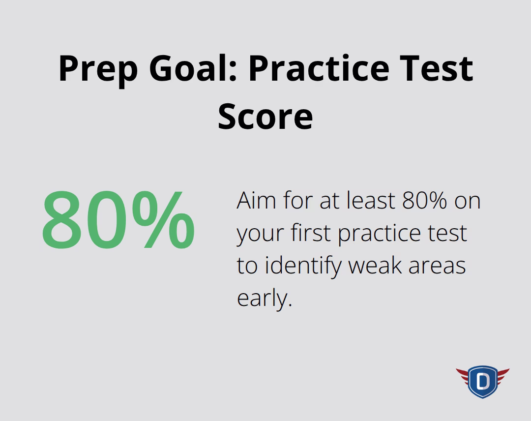 Percentage target for first practice test before your lesson - first driving lessons Florida