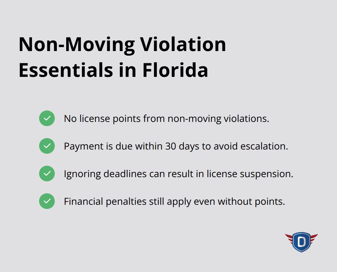 Key facts about Florida non-moving violations and required actions