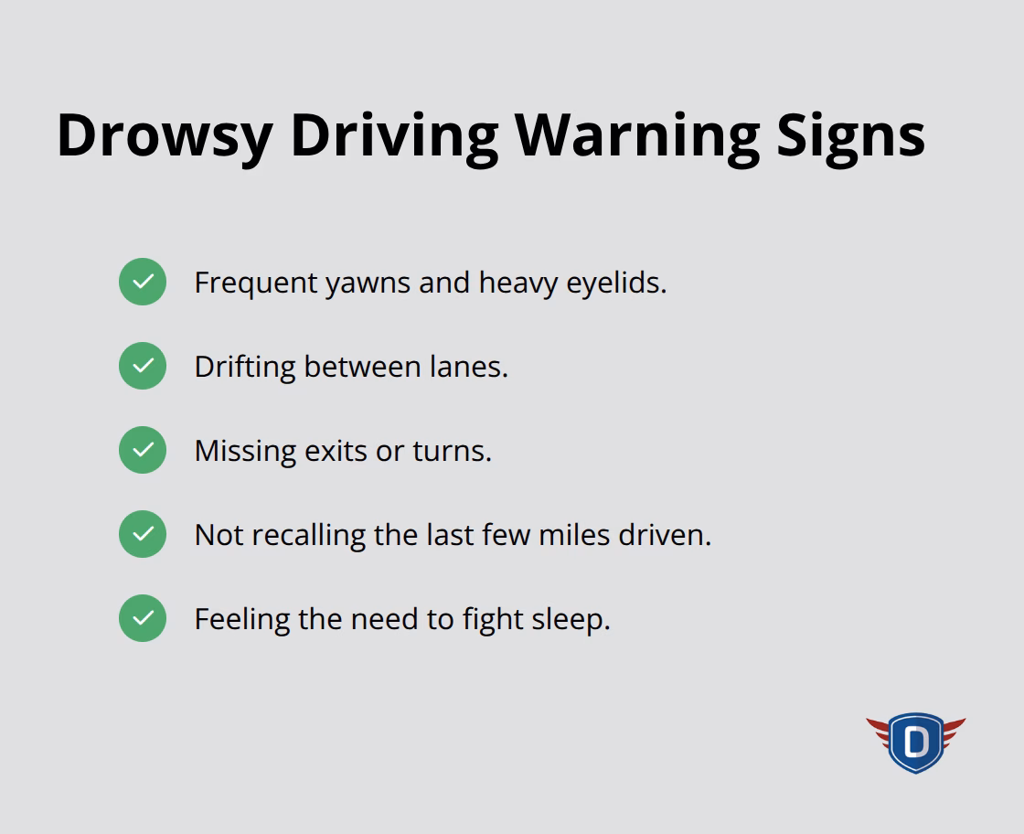 Signs you are too tired to drive safely at night