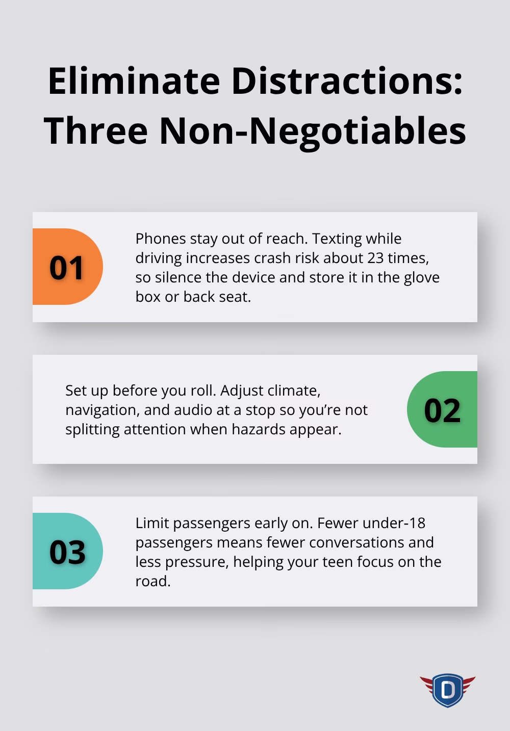 Three key rules to prevent distracted driving for teens - Teen permit milestones